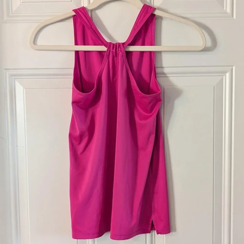 All In Motion Girls Pink Twist Back Athletic Tank Top L 10/12 Dance Cheer
